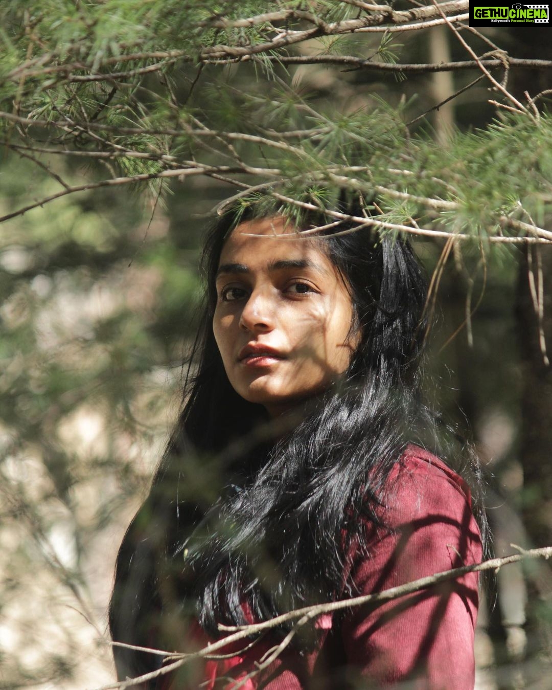 Rajisha Vijayan Instagram - And here goes my favourite picture from day 1. I love how the shadow of the pine leaves accentuates my birthmark. It’s the deepest sense of belonging, you sometimes need. ♥️ @tentgraam Kasol Parvati Valley
