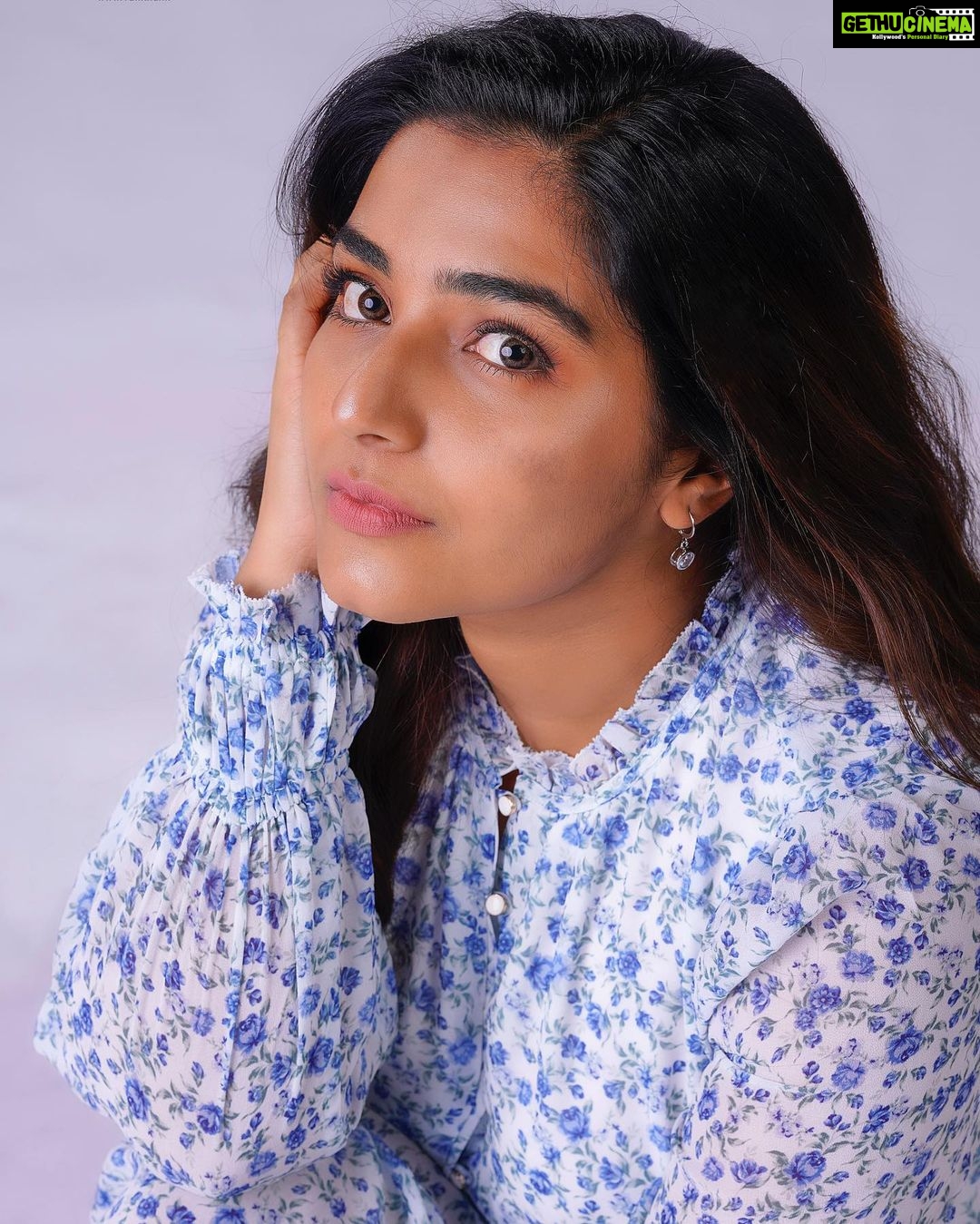 Rajisha Vijayan Instagram - Victorian bluebell ❄️ Featured on: @vanithamagazine Photography: @basilpaulo.in Styling: @styledbysmiji Coordinator: @pushpamathew28 Hair and Makeup : @femy_antony__ Edits and retouch: @asku_busk Hair and makeup assist: @sharath_8686 Shoot assist : @yin_yang_popy Video: Anoop Ashokan
