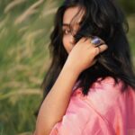 Rajisha Vijayan Instagram - What if the mermaid wears a saree 🌊 Seashell ring: @adorebypriyanka Saree: @thepanagia Shot by: @jiksonphotography