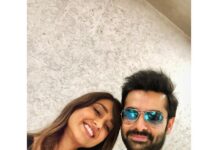 Ram Pothineni Instagram - Look who surprised me today..felt like I met my childhood friend after so long..hahaha..great seeing you Lana gurl!! @ileana_official #Devadas