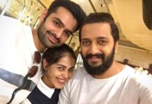 Ram Pothineni Instagram - With the bestie and her sweetest husband.. I'm officially in love with Riaan you guys.. #love