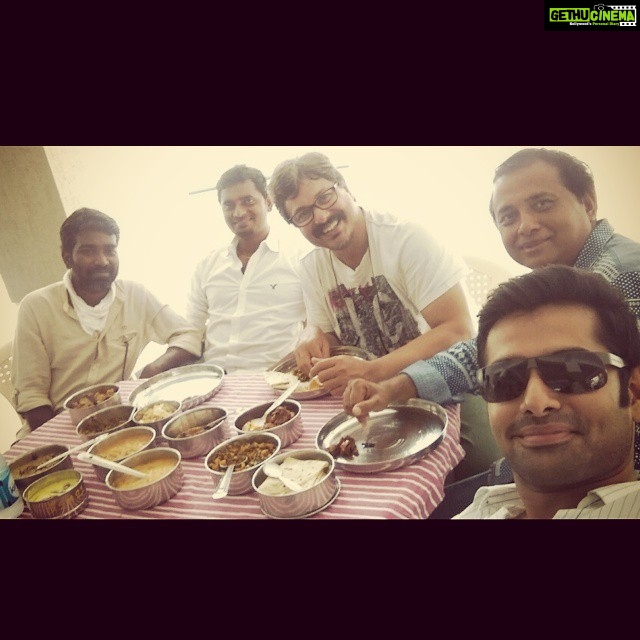 Ram Pothineni Instagram - With my 2 Directors & DoPs.. #Shivam team joins #HariKatha team in #Vizag .. Going to film both simultaneously from tomorrow :D #instagRAM