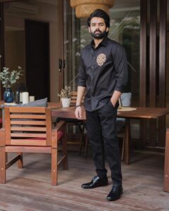 Ram Pothineni Instagram - 🖤
#RAPO 

Wearing - @manishmalhotra05
Styled by - @ashwin_ash1 
Clicked by - @fazalkhann