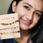 Raveena Daha Instagram – Customised Rakhi gift hamper from: @anscollection7 😍😍
As rakhi is nearing all the sisters out there do order your customised name rakhi From @anscollection7 For your brother(s).🥰🥰🥰
Advance rakhi wishes @heregoesrahul @venkates_virat 😝
#raveena #raveenadaha