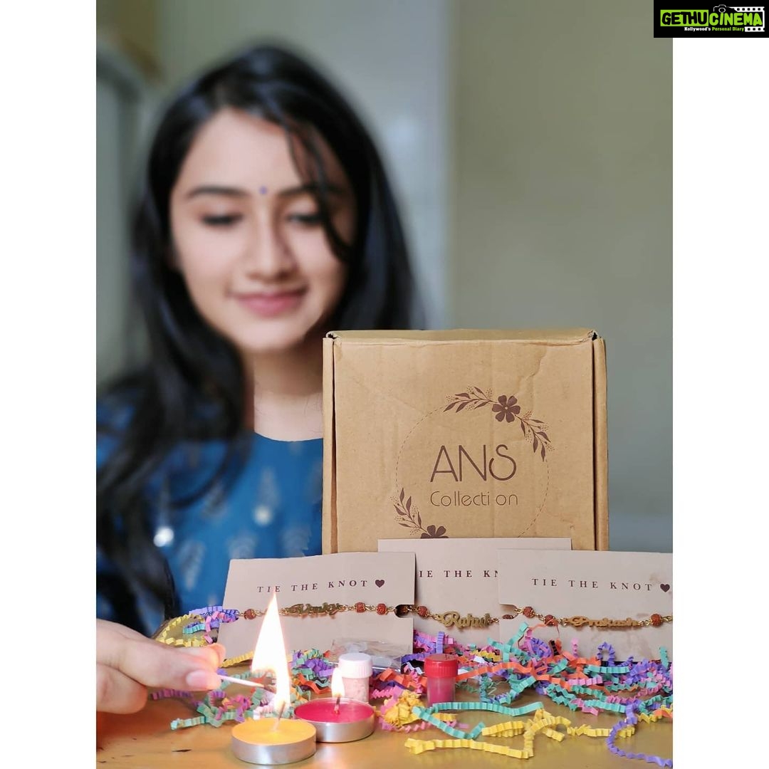 Raveena Daha Instagram - Customised Rakhi gift hamper from: @anscollection7 😍😍 As rakhi is nearing all the sisters out there do order your customised name rakhi From @anscollection7 For your brother(s).🥰🥰🥰 Advance rakhi wishes @heregoesrahul @venkates_virat 😝 #raveena #raveenadaha