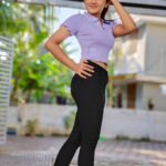 Raveena Daha Instagram - Cutest lavender croptop and black pant from :@_.black_.lady 😍🖤🖤 #raveena #raveenadaha