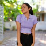 Raveena Daha Instagram - Cutest lavender croptop and black pant from :@_.black_.lady 😍🖤🖤 #raveena #raveenadaha