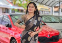 Raveena Daha Instagram - 🖤🖤🖤 Beautiful saree from: @shri_sai_collections_ 😍 #raveena #raveenadaha