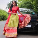 Raveena Daha Instagram - A beautiful dress can be as exciting as a poem.😍🦋 Beautiful attire from: @srisaicollections9 🌈