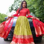 Raveena Daha Instagram - A beautiful dress can be as exciting as a poem.😍🦋 Beautiful attire from: @srisaicollections9 🌈