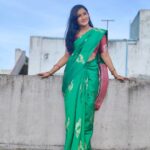 Raveena Daha Instagram - Life always plays opposite expectations! 💯✨ Saree from: @aatwos 💚 #raveena #raveenadaha