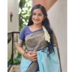 Raveena Daha Instagram - விழிகளை மூடினால் உன் முகம் பார்க்கிறேன் 💙🥰 Saree from: @the_cupid_fashions ❤️ #raveena #raveenadaha