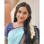 Raveena Daha Instagram - விழிகளை மூடினால் உன் முகம் பார்க்கிறேன் 💙🥰 Saree from: @the_cupid_fashions ❤️ #raveena #raveenadaha
