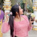 Raveena Daha Instagram - 🌸🖤🌸 Cute top from @dresshousee_ Scrunchies from @dresshousee_ 🎀 #raveena #raveenadaha