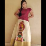 Raveena Daha Instagram - Thank you @kerala_bygone_fashion for this beautiful pavadai set ❤️🥀 #raveena #raveenadaha