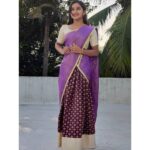 Raveena Daha Instagram - சின்ன சின்ன கண்ணசைவில் உன் அடிமை ஆகவா 🙈💯 Halfsaree from :@dwaraka_collections_ ❤️ #raveena #raveenadaha