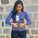 Raveena Daha Instagram - LOVE YOU 🤍🖤 This cute T-shirt from : @cathisfashion 🥰😻 #raveena #raveenadaha