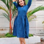 Raveena Daha Instagram - 💙நீலம்💙 Cute outfit from : @hasinis_boutique 💙 #raveena #raveenadaha