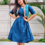 Raveena Daha Instagram - 💙நீலம்💙 Cute outfit from : @hasinis_boutique 💙 #raveena #raveenadaha