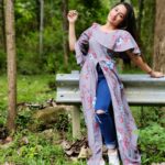 Raveena Daha Instagram - In the woods ! 🪵 Front split stylish top from : @happy_collections9 😍 #raveena #raveenadaha