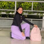 Raveena Daha Instagram - Express your love,we can’t read minds 🙂❣️ Comfy lavender bell bottom from : @shopping_factory11 😍😍 #raveena #raveenadaha Chennai International Airport