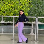 Raveena Daha Instagram - Express your love,we can’t read minds 🙂❣️ Comfy lavender bell bottom from : @shopping_factory11 😍😍 #raveena #raveenadaha Chennai International Airport