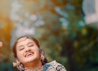 Raveena Daha Instagram - காதல் மன்னனா? நீயும் கண்ணனா? 💙🌈😘 H&M- @sheela_makeoverartistry @swathi_promakeup_artist . 💎- @sujikeats . Vc-@imative_studios . 🥻-@lithas_rentals