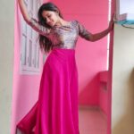 Raveena Daha Instagram - Love me love me say that you love me 😌🥰 . cute Long frock from: @karthika_fashion_store 😍💞. #raveena #raveenadaha