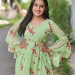 Raveena Daha Instagram – 🌈🦋🌈
.
Cuteee pastel green frock from: @lakshmi_fashionhouse 😍🍏