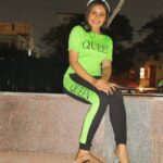 Raveena Daha Instagram - Neon baby 💚. . T-shirt and track from : @dream_fashion_way 😘. Too comfy to wear and best quality outfit ! . #raveena #raveenadaha