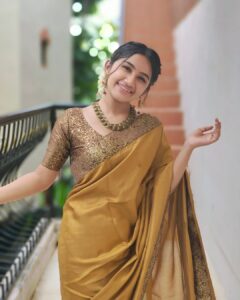 Raveena Daha Instagram - வெற்றுக் கல் நானடா, வெட்டும் உளி நீயடா😌அற்பப் பாறை என்னில் சிற்பம் செய்தாயடா🙈💙 . Beautiful saree from:@s.n.coll 😍🤩 . #raveena #raveenadaha