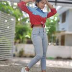 Raveena Daha Instagram - Denim Crop top: @thefancystore.in ❤️ Shoes 👟 from: @perfectkartt ✨ . Te amo 💙 #raveena #raveenadaha