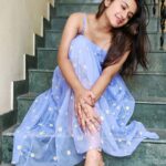 Raveena Daha Instagram - Cute purple mesh frock with tiny flower design from : @gv_trend_boutique 😍💜 . இதுவும் கடந்து போகும் 🦋 . #raveena #raveenadaha