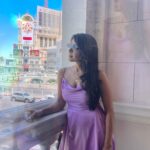 Sakshi Agarwal Instagram – My excuse is , I look pretty whatever I wear🤷‍♀️💖
.
Twirling around the Venetian, Trevi Fountain and the casino🔥
.
#trevifountain #venetian #vegas #lasvegas #usatravel #holidayinspo #vegasstrip #sakshiagarwal #purple #satindress #dsw #gandolaride 
.
@venetianvegas @bellagio @dsw @macys @vegas Las Vegas, Nevada