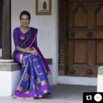 Sanchana Natarajan Instagram - #Repost @tulsisilks with @repostapp ・・・ Inspired by "Vanasingaram" theme, this classic purple-blue silk saree is a reminder of the bygone era! . . . . . #tulsisilks #tulsiclassics #vanasingaram #jungle #animals #summercollection #kanjeevaram #instafashion P.c - @avabhay