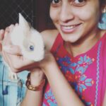Sanchana Natarajan Instagram – Blue eyes and bunny ears 💙💛