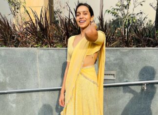 Sanchana Natarajan Instagram - Calm looking and chaotic feeling😵‍💫 Dress by my absolute favorite @razak_creations 🤍