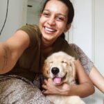 Sanchana Natarajan Instagram - Cuddle buddies 🤍 #archiekutty