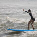 Sanchana Natarajan Instagram - The joy from doing something for the first time is incomparable 🏄🏻‍♀️ P.C- @soulmatesurfschool And thank you @actorshabeer for the motivation 😁