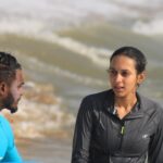 Sanchana Natarajan Instagram - The joy from doing something for the first time is incomparable 🏄🏻‍♀️ P.C- @soulmatesurfschool And thank you @actorshabeer for the motivation 😁