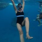 Sanchana Natarajan Instagram - Gracefully hitting on whale sharks 🐋 (pun intented)🤪 #filipinostyle #veryglamorous Oslob Whale Shark Watching
