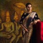 Sanchana Natarajan Instagram - Photography: @studioa_weddings MUA: @makeupibrahim & @vijayaraghavan_hairstylist3133 Saree Draping: Saraswathi Saree & Blouse: @anya.cbe Backdrops : @mizubackdrops