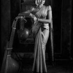 Sanchana Natarajan Instagram - Photography: @studioa_weddings MUA: @makeupibrahim & @vijayaraghavan_hairstylist3133 Saree Draping: Saraswathi Saree & Blouse: @anya.cbe Backdrops : @mizubackdrops