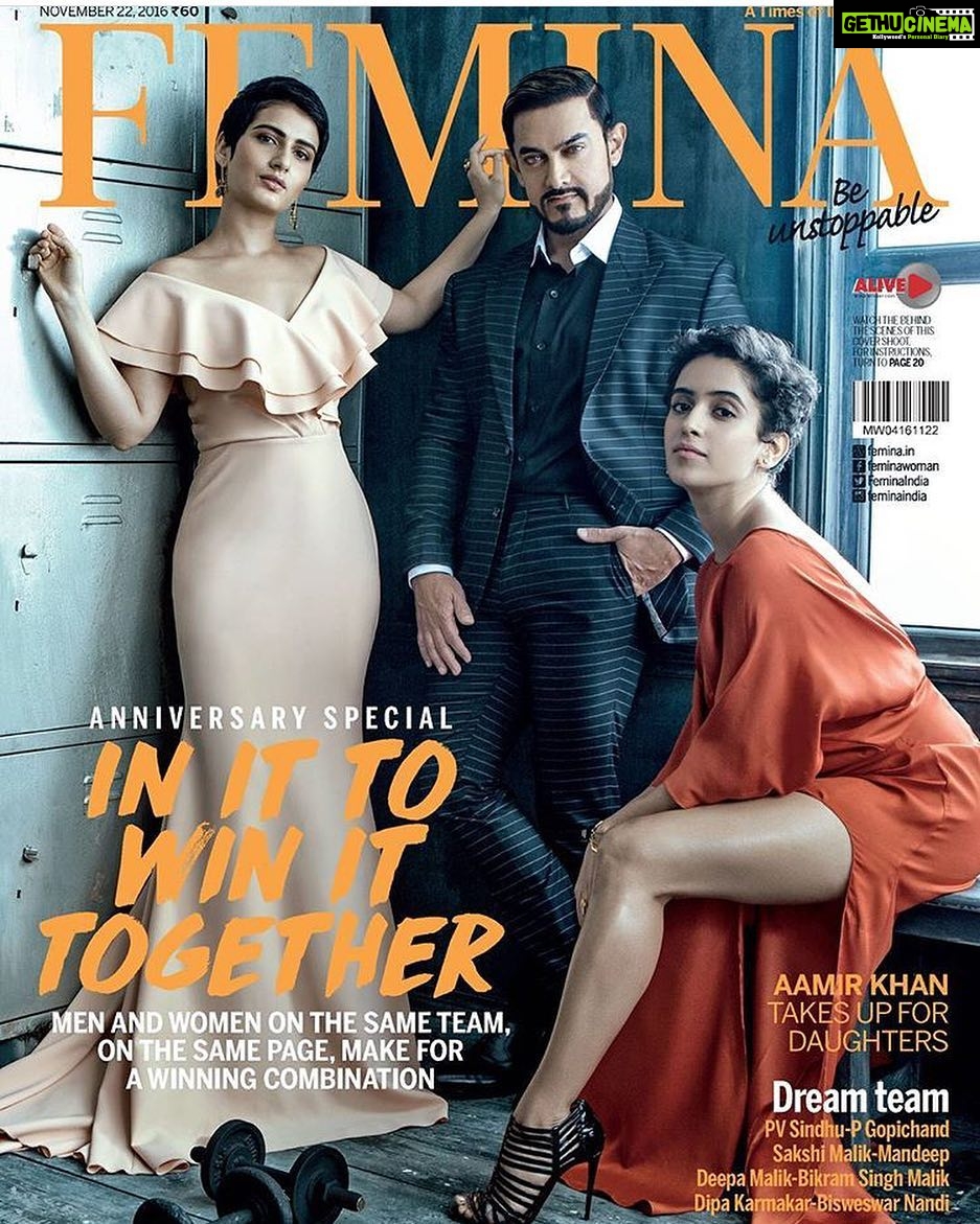 Sanya Malhotra Instagram - Wooohhoo!! cover of Femina's Anniversary issue this month😍 @fatimasanashaikh Shot by the wonderful @errikosandreou #Aamirkhan #Dangal @nanaosoyam @bbluntIndia @sandipandalal