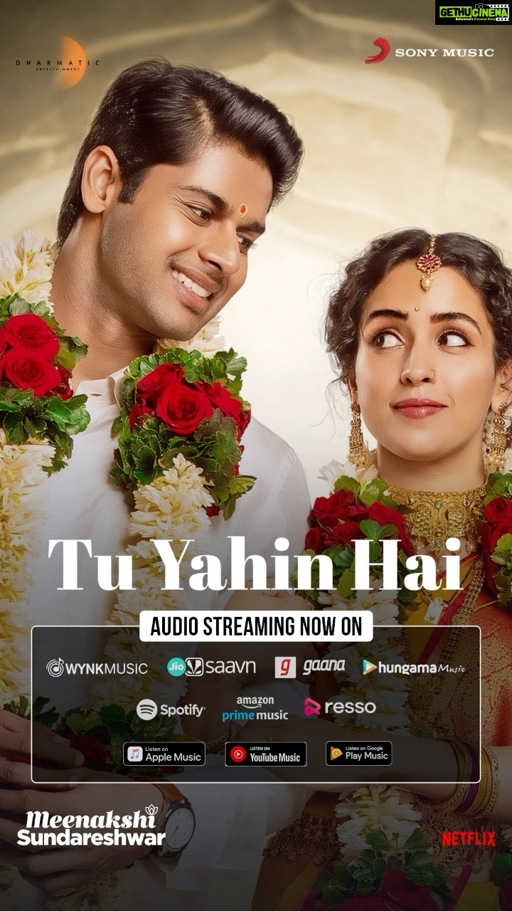 Sanya Malhotra Instagram - Distance matters so little when your hearts are closer than ever! Celebrate the power of love over distance with our first song - #TuYahinHai! Now streaming on all audio platforms! πΉππ₯°β₯οΈ #MeenakshiSundareshwar @karanjohar @apoorva1972 @somenmishra @abhimanyud @vivek.sonni @aarshvora @prabhakaranjustin @rajshekharis @madhushreemusic @abhayjodhpurkar @resmisateesh @dharmaticent @netflix_in @sonymusicindia