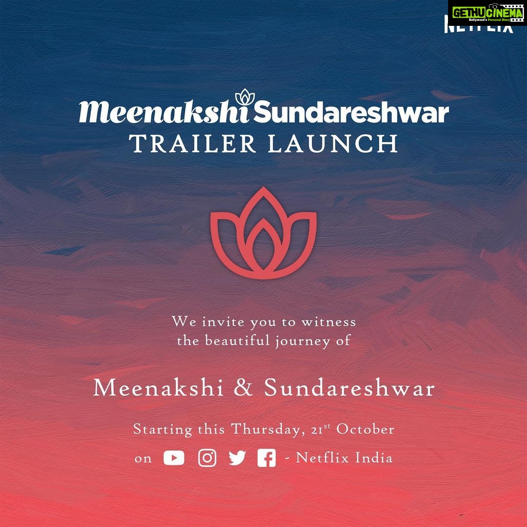 Sanya Malhotra Instagram - No matter what the distance, love always finds a way! Can’t wait to unite with you all on 21-10-21 for the #MeenakshiSundareshwarTrailer ❤ @karanjohar @apoorva1972 @somenmishra @abhimanyud @vivek.sonni @aarshvora @dharmaticent @netflix_in @sonymusicindia