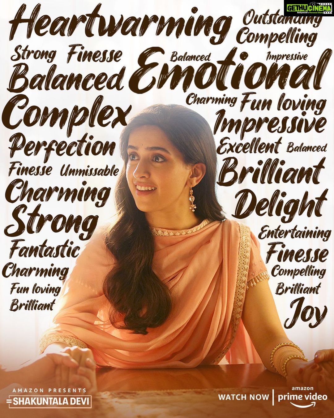 Sanya Malhotra Instagram - Thank you for your kind words β€οΈπ₯°ππ½ Meet #ShakuntalaDeviOnPrime now, @primevideoin - link in bio! @balanvidya @senguptajisshu @theamitsadh @directormenon @sonypicsprodns @ivikramix @abundantiaent