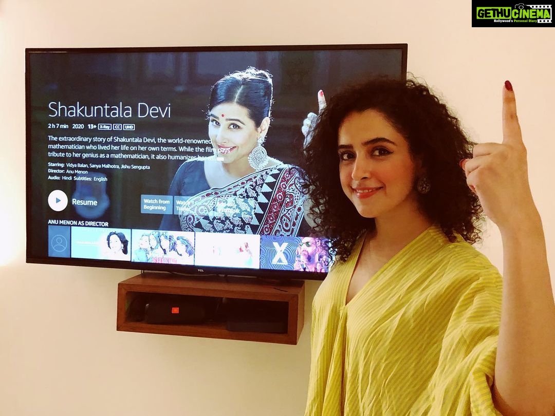 Sanya Malhotra Instagram - Watch her spread the magic of maths!✨❤️🥰 Meet #ShakuntalaDeviOnPrime now, on @PrimeVideoIN! #FirstDayFirstStream @balanvidya @senguptajisshu @theamitsadh @directormenon @sonypicsprodns @ivikramix @abundantiaent @shikhaarif.sharma