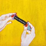 Sanya Malhotra Instagram - 😍 #Repost @anjalimehta92 ・・・ It isn’t your fortune, its you. . Gouache on cardboard. Unboxing series. . . . #art #illustration #illustrator #painting #gouache #gouachepainting #design #hands #story #unboxingseries #unboxingproject #cardboard #yellow #pink #blue #black #frames #love #fortune #fortunecookie