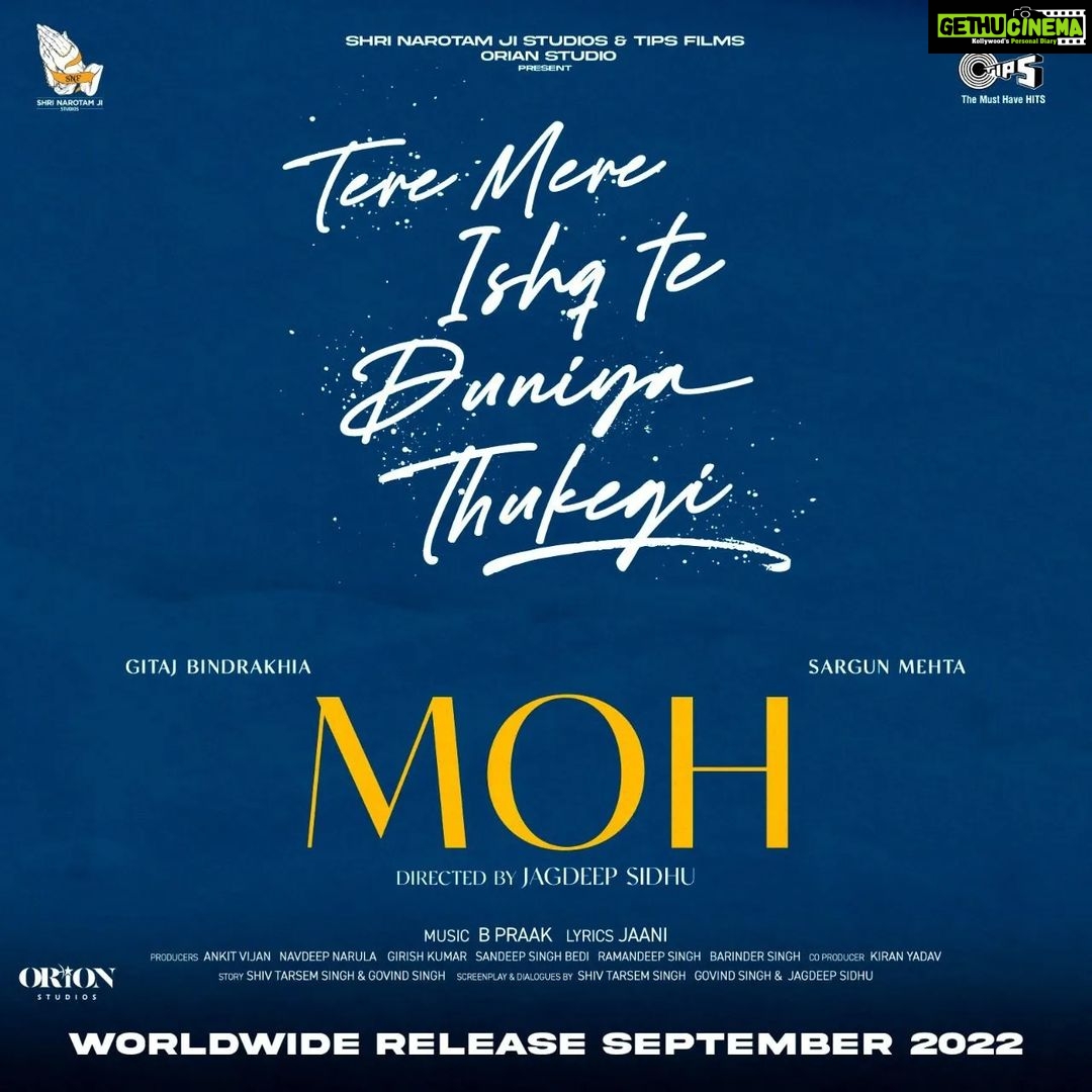 Sargun Mehta Instagram - "Tere mere ishq te duniya thukegi... par tainu mainu kare judda eh duniya de palle ni" MOH ❤❤️🩹❤ IN CINEMAS THIS SEPTEMBER @jagdeepsidhu3 @gitazbindrakhia @shrinarotamjistudios @tips @tipspunjabi @orionstudios.in @jaani777 7 @bpraak @ankitvijan29 @navdeepnarula26 @kumartaurani i @girishkumart @rickysingh.bedi @raman2690 @barinder1320 @kiranyadavofficial @amritamby @prabhbhainsmusic